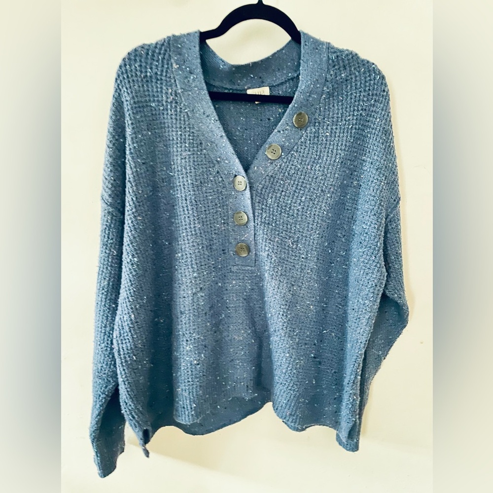 a. n. a. / blue cozy henley sweater